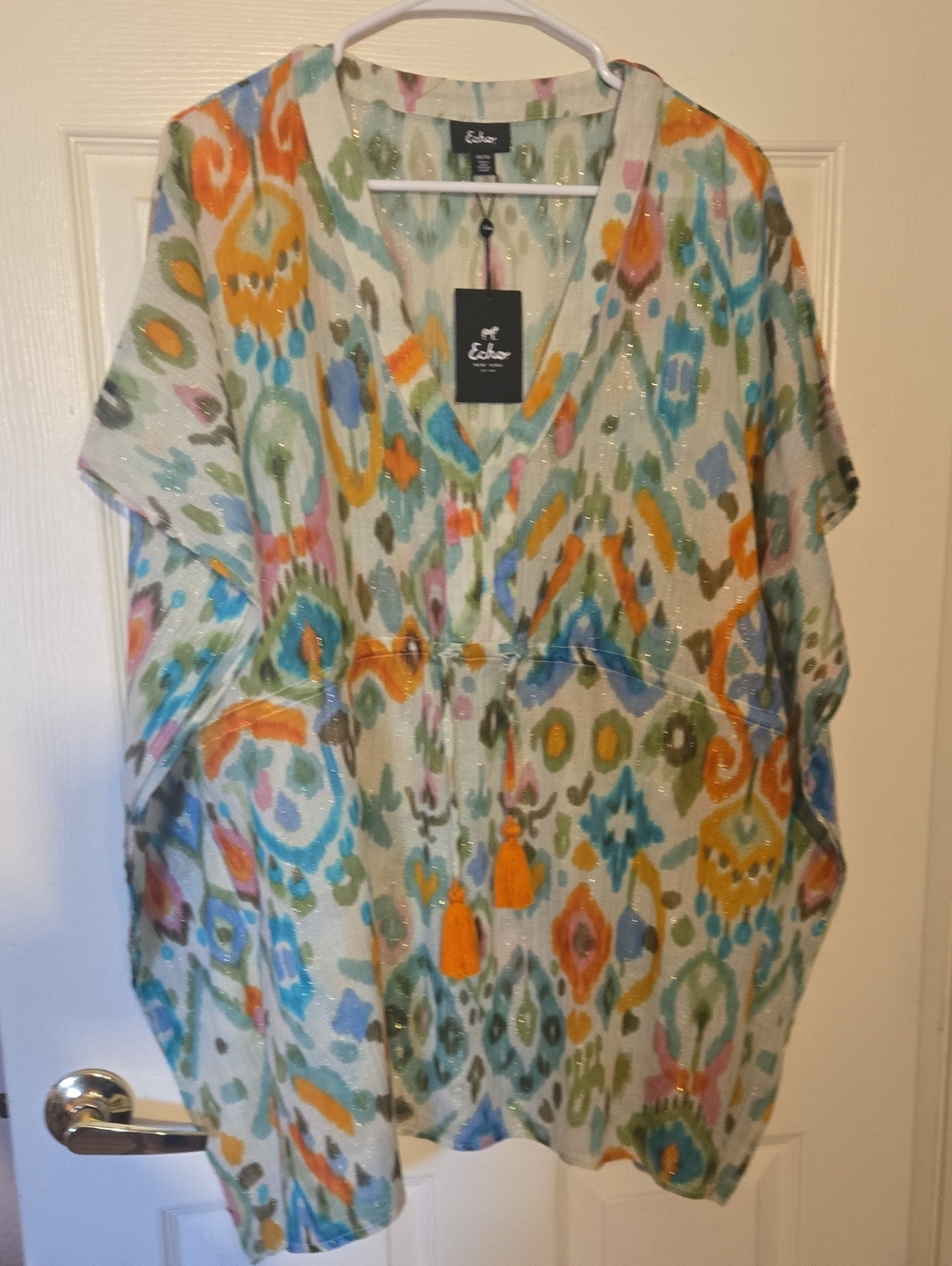Echo Ikat Multicolor V-Neck Boho Swimsuit Cover - One Size - NWT